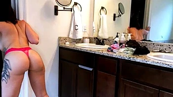 Amateur striptease and Solo masturbation