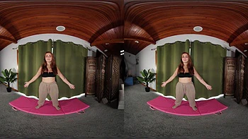 Busty Redhead Kira Fox's Naked Yoga And Masturbation In VR