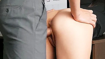 Young Secretary Does Ass-to-pussy In Office & Deepthroats Bosss Dick