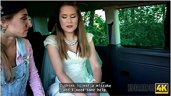 Michael Fly And Una Fairy In Slutty Bride Showed Her Perfect Natural Tits And Pussy To Strangers