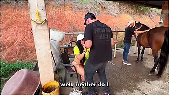 The Mare Got Sick And The Vets Fuck The Busty, Big Ass Latina Owner Until She Squirt 2 Calm Her Down