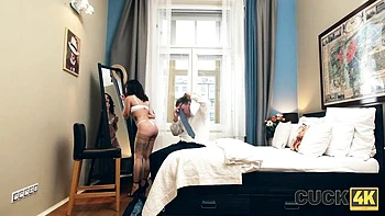 Husband watches smut with superb Lucy Mendez from Cuck 4K