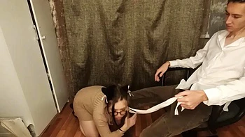 My best friend lost a bet so I made her my slave: Blowjob, Doggy  Anal Porn