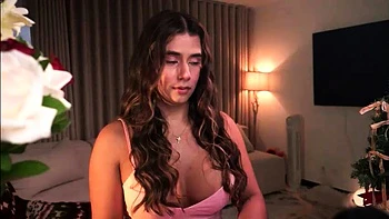 This brunette chick with nice big boobs and a pretty face is