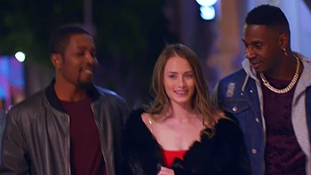 Juicy booty gets stuffed by two massive dicks