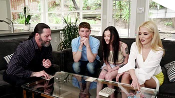Leia and Tiffany take turns pleasuring both their husbands in a wild four-way affair